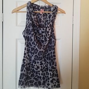 Printed cowl neck blouse